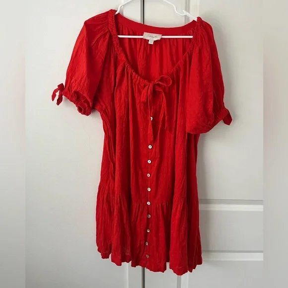Cleobella mini dress Medium cherry red - Picture 2 of 5